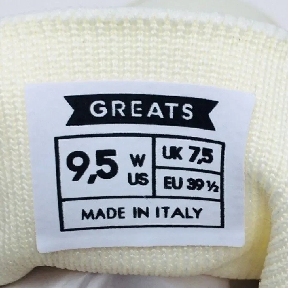 Greats Knit lace up Shoes 9.5 Cream color BoxQ